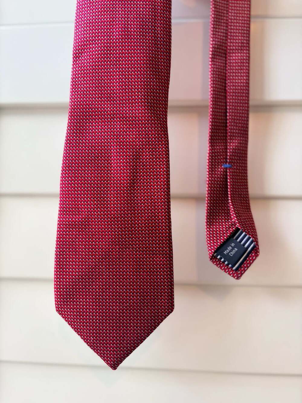 Nautica Microneat Classic Minimalist Gentleman Red Silk Necktie